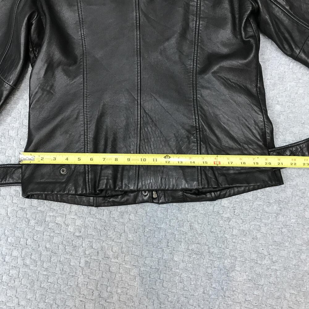 Jones New York Jacket Womens Medium Black Genuine Leather Pockets Style 38949 - Picture 9 of 12